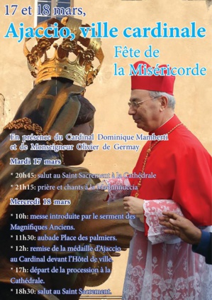 Ajaccio célèbre Notre Dame de la Miséricorde en présence du cardinal Mamberti Ajaccio célèbre Notre Dame de la Miséricorde en présence du cardinal Mamberti