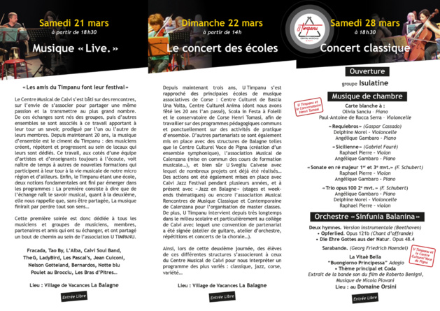 L'école de musique  de Calvi U Timpanu fête ses 20 ans