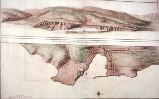 Plan de Bastia dessiné pour Louis XIV, on aperçoit un terrain vague où se trouve actuellement la place Saint Nicolas Plan de Bastia dessiné pour Louis XIV, on aperçoit un terrain vague où se trouve actuellement la place Saint Nicolas
