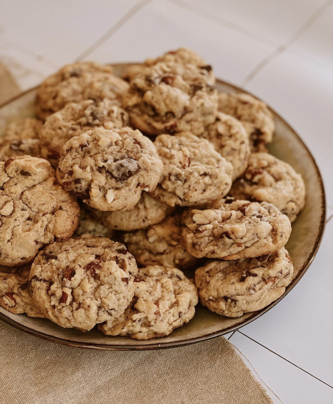 À table : cookies aux pépites de chocolat et amandes avec #lapetitecuisinedemarie