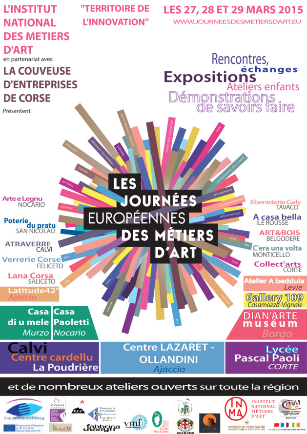 Les journées européennes des métiers d'art du 27 au 29 mars coordonnées par la la couveuse d'entreprises de Corse 