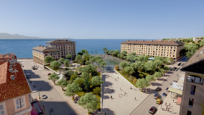 Le chantier de la place Diamant pourrait débuter en mars 2024 (crédit photo Direction de la communication Ville d'Ajaccio).
