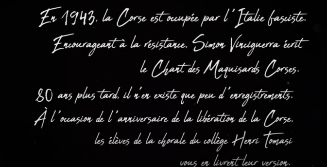 Le chant des maquisards corses : Les élèves du collège de Folelli perpétuent l'histoire Le chant des maquisards corses : Les élèves du collège de Folelli perpétuent l'histoire