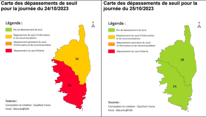 Capture écran Qualit'Air Corse