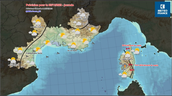 Météo : l'orange pour la Corse-du-Sud aussi Météo : l'orange pour la Corse-du-Sud aussi