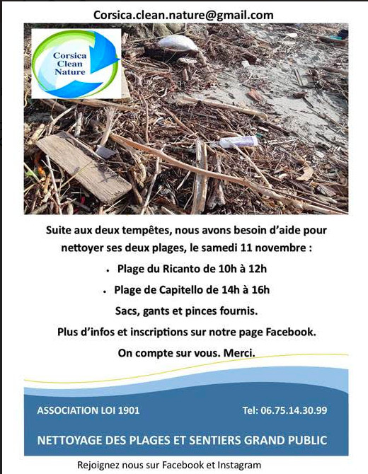 Corsica Clean Nature lance un appel à la solidarité pour un grand nettoyage des plages d'Ajaccio