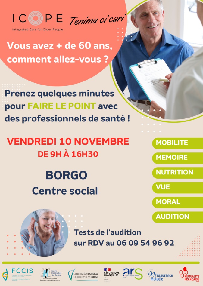 Vous avez + de 60 ans, comment allez-vous ? : La réponse ce 10 novembre à Borgo Vous avez + de 60 ans, comment allez-vous ? : La réponse ce 10 novembre à Borgo