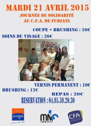 Ligue contre le cancer pour la vie de la Haute-Corse : Opération de solidarité au CFA de Furiani Ligue contre le cancer pour la vie de la Haute-Corse : Opération de solidarité au CFA de Furiani