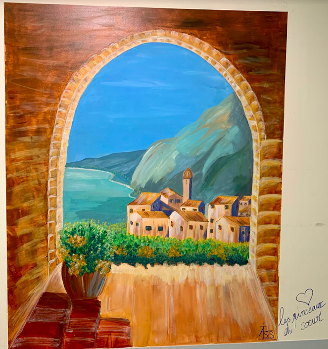 Voici l'un des 12 tableaux réalisé par les pinceaux du coeur