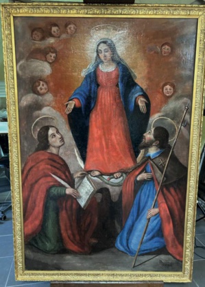 Pratu di Ghjuvellina : la toile restaurée de Desanti revient après plusieurs mois de restauration Pratu di Ghjuvellina : la toile restaurée de Desanti revient après plusieurs mois de restauration