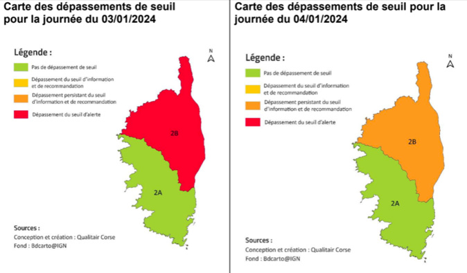 Incendie de Barbaggio : un épisode de pollution atmosphérique observé en Haute-Corse