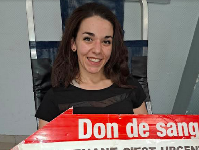 Stéphanie à son 1er don