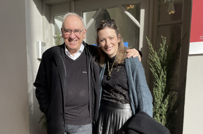 L'animateur du Festival italien de Bastia, Oreste Sacchelli,  et la réalisatrice Lyda Patitucci