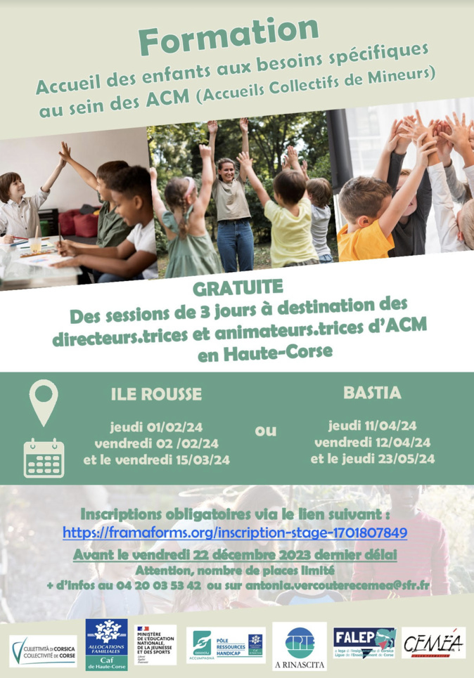 En Haute-Corse, la CAF organise des formations pour l'accueil des enfants à besoins spécifiques En Haute-Corse, la CAF organise des formations pour l'accueil des enfants à besoins spécifiques