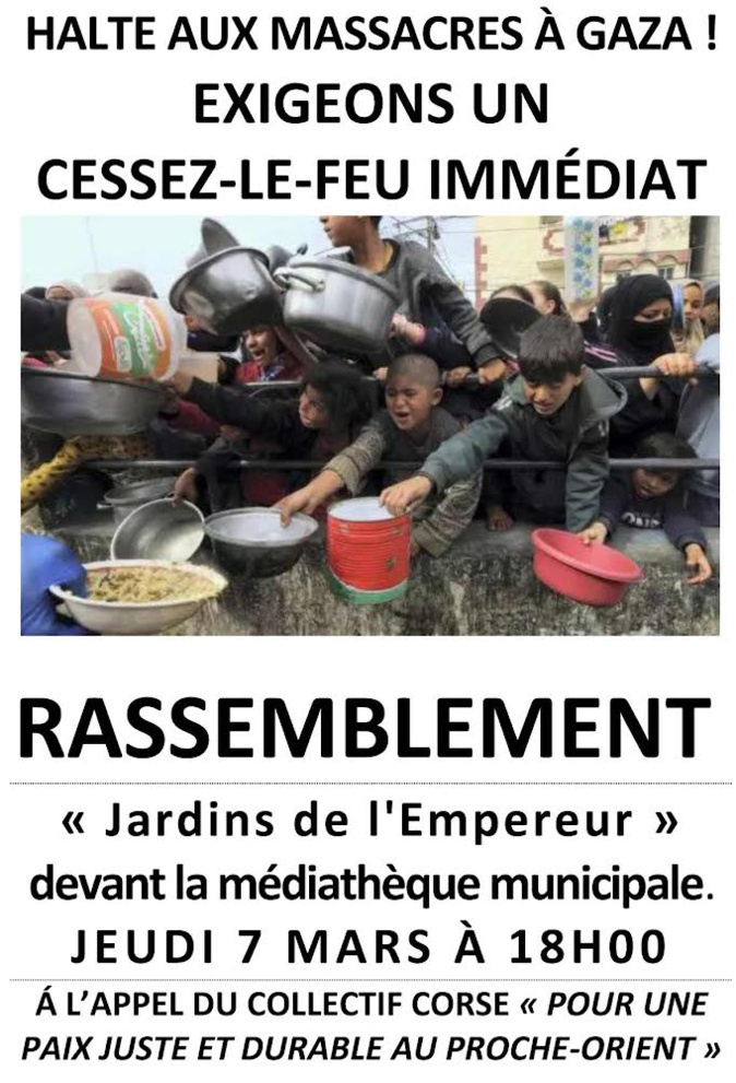 Ajaccio : Un rassemblement pour le cessez-le-feu à Gaza
