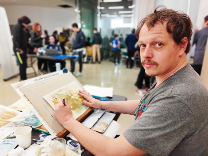 L'illustrateur Jean-René De Rosas a apporté son savoir-faire aux jeunes participants de l'atelier de création du jeu vidéo porto-vecchiais.