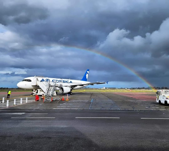 La photo du jour : un arc-en-ciel pour Air Corsica