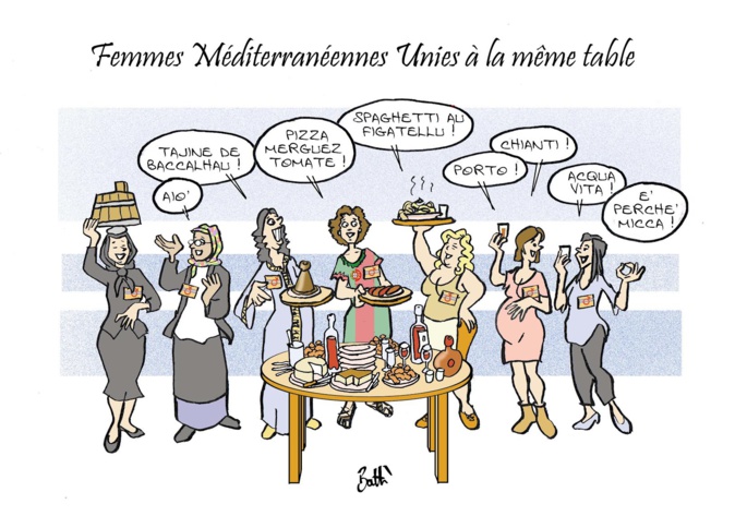 Le dessin de Battì : le… partage des « Femmes Méditerranéennes Unies »