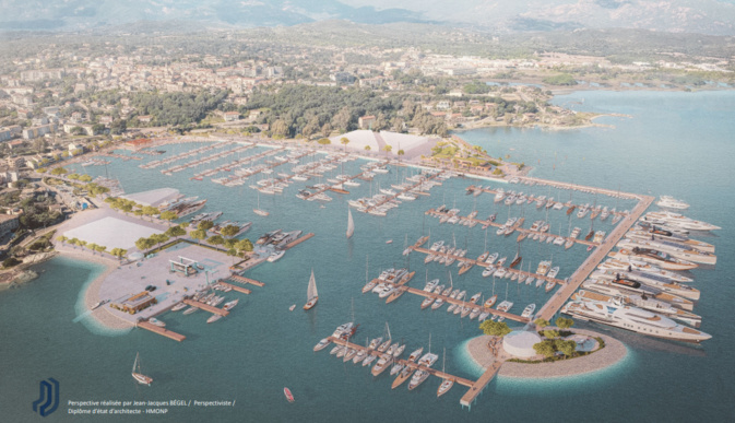Vue d'ensemble du projet d'extension du port de Porto-Vecchio. REPRODUCTION DE JEAN-JACQUES BEGEL