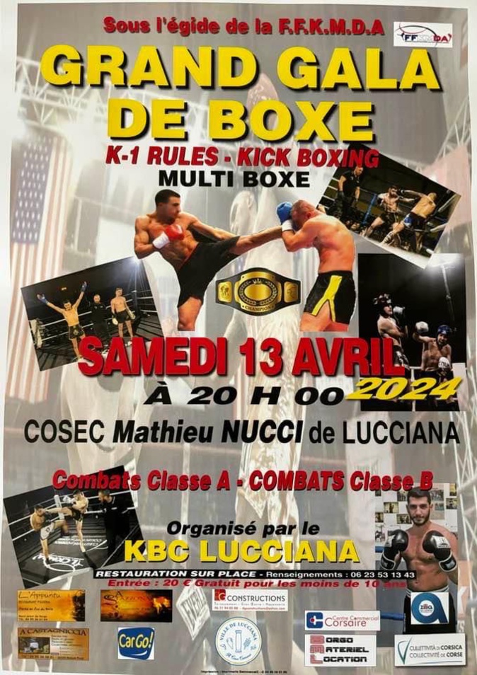Dix combats au programme au 13ème gala du Kick Boxing Club de Lucciana
