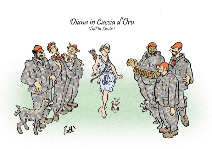 Le dessin de Battì : Diana in Caccia d'Oru