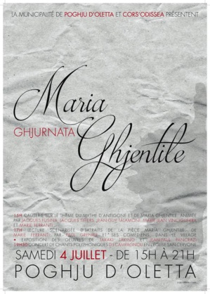 Poghju d'Oletta : Ghjurnata Maria Ghjentile proposée par la municipalité et Cors'Odissea Poghju d'Oletta : Ghjurnata Maria Ghjentile proposée par la municipalité et Cors'Odissea