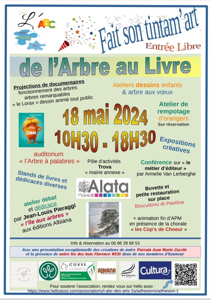De l'arbre au livre : l'association l'ABC des arts 2a célèbre la culture à Alata De l'arbre au livre : l'association l'ABC des arts 2a célèbre la culture à Alata