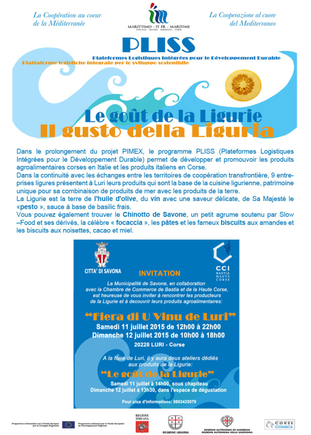 Le goût de la Ligurie à la foire du vin de Luri Le goût de la Ligurie à la foire du vin de Luri