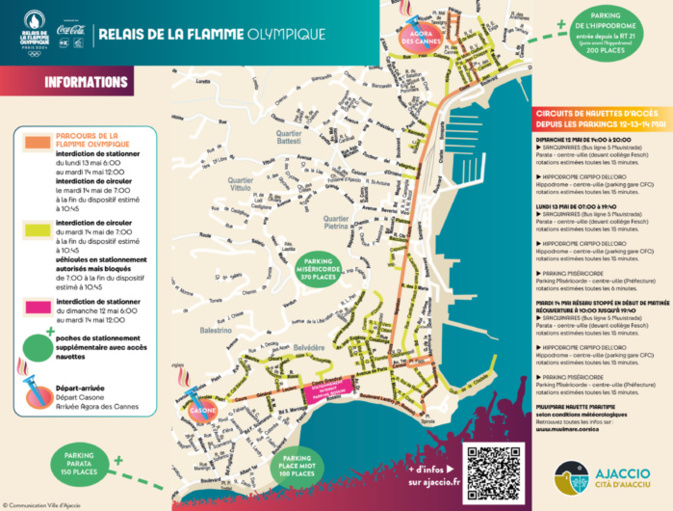 Flamme olympique à Ajaccio. Circulation, stationnement, écoles : à quoi s'attendre ? Flamme olympique à Ajaccio. Circulation, stationnement, écoles : à quoi s'attendre ?