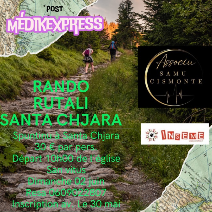 Inscription pour la randonnée au départ de Rutali possible jusqu'au 30 mai 2024. Inscription pour la randonnée au départ de Rutali possible jusqu'au 30 mai 2024.