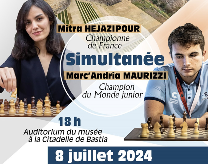 Echecs : Mitra Hejazipour et Marc'Andria Maurizzi en simultanées à Bastia Echecs : Mitra Hejazipour et Marc'Andria Maurizzi en simultanées à Bastia