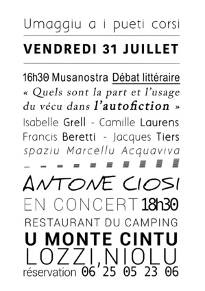 Antoine Ciosi rend hommage aux poètes de Lozzi le 31 Juillet Antoine Ciosi rend hommage aux poètes de Lozzi le 31 Juillet