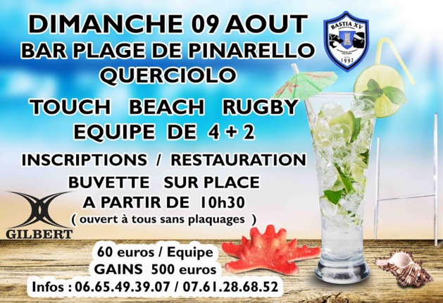 Querciolu se met à l'heure du beach rugby avec Bastia XV Querciolu se met à l'heure du beach rugby avec Bastia XV