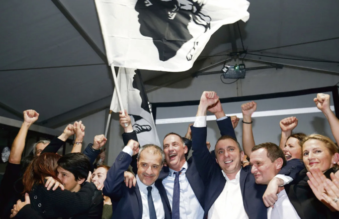 La victoire de Pè a Corsica aux territoriales de 2017. © Pascal Pochard-Casabianca/AFP La victoire de Pè a Corsica aux territoriales de 2017. © Pascal Pochard-Casabianca/AFP