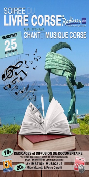 Soirée dédiée au livre et à la musique Corse au Radisson Blu de Porticcio