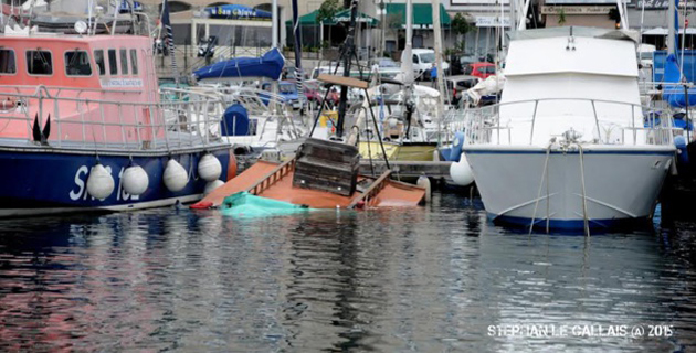 Le bateau a coulé au Vieux-Port de Bastia