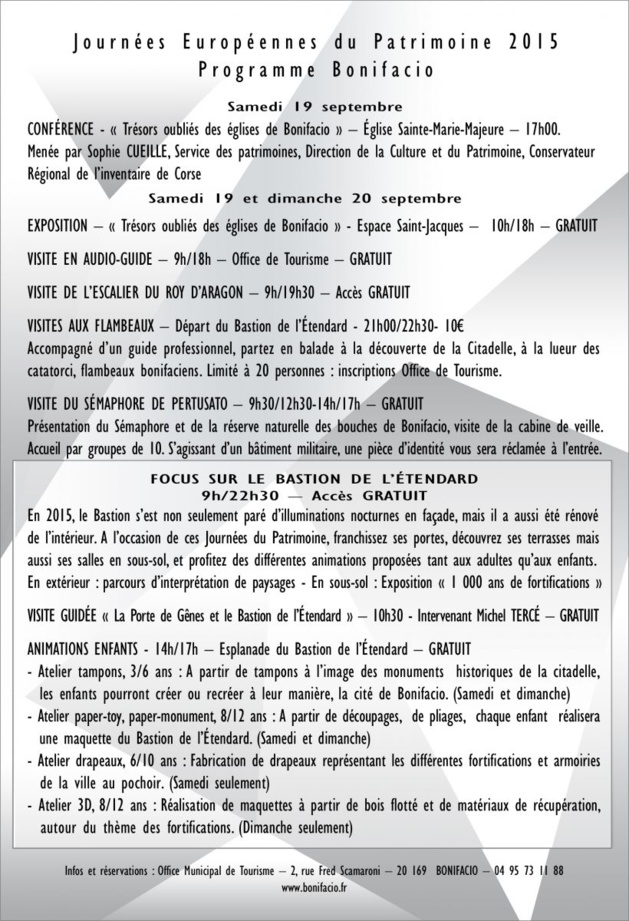 Journée du Patrimoine ce week-end à Bonifaccio Journée du Patrimoine ce week-end à Bonifaccio