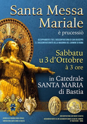 L’Associu di a Guardia Corsa Papale invite la Corse à la grande messe Mariale du 3 octobre à Bastia