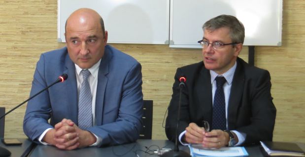 Nicolas Bessone, procureur de la République de Bastia, et Alain Thirion, Préfet de Haute-Corse.