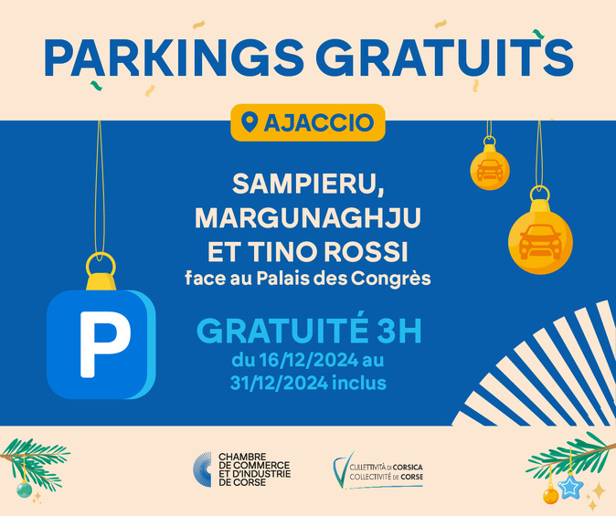 Ajaccio : trois heures de stationnement gratuit pour les fêtes Ajaccio : trois heures de stationnement gratuit pour les fêtes