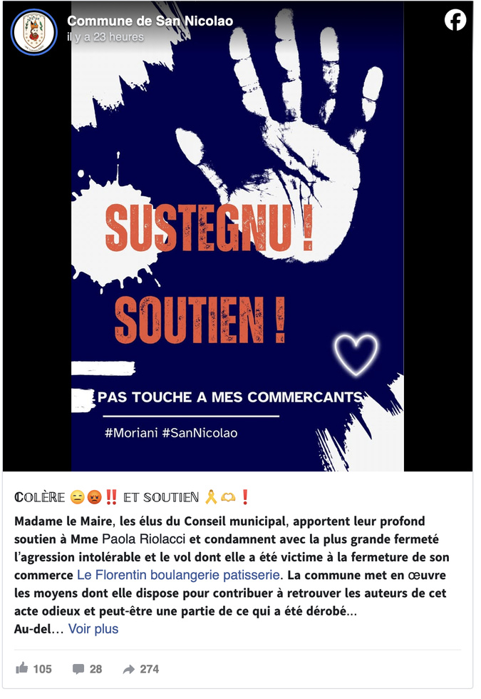 Moriani : Une commerçante victime d'un vol avec violence