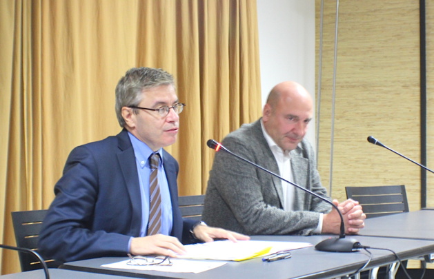 Alain Thirion, le préfet de Haute-Corse, et Nicolas Bessone, procureur de la République