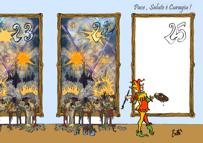 Le dessin de Battì : pace, salute è curagiu Le dessin de Battì : pace, salute è curagiu