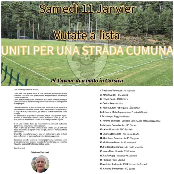 Stéphane Vannucci élu président de la Ligue Corse de Football Stéphane Vannucci élu président de la Ligue Corse de Football
