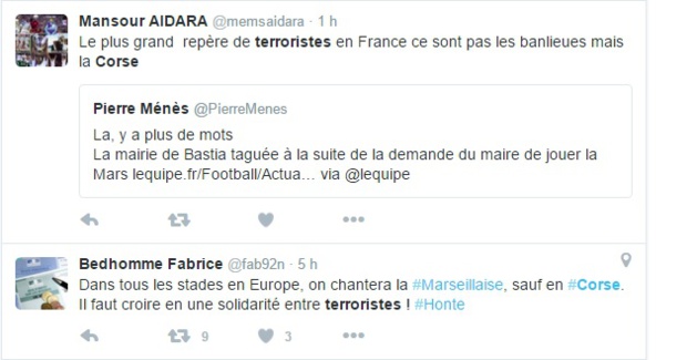 Marseillaise à Furiani : Déferlement de haine sur internet envers "les Corses" Marseillaise à Furiani : Déferlement de haine sur internet envers "les Corses"