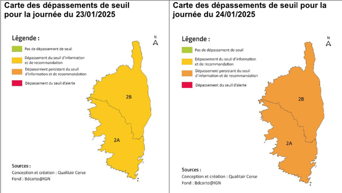 La Corse touchée par un épisode prolongé de pollution aux particules fines La Corse touchée par un épisode prolongé de pollution aux particules fines
