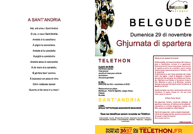 Téléthon et Sant'Andria in Belgudè