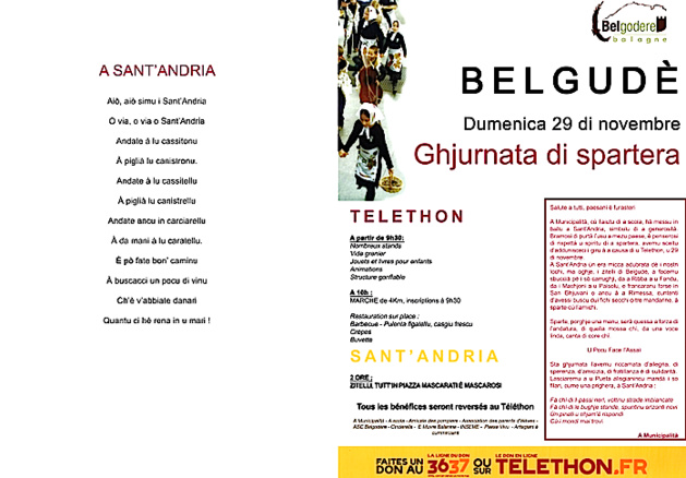 Téléthon et Sant'Andria in Belgudè Téléthon et Sant'Andria in Belgudè