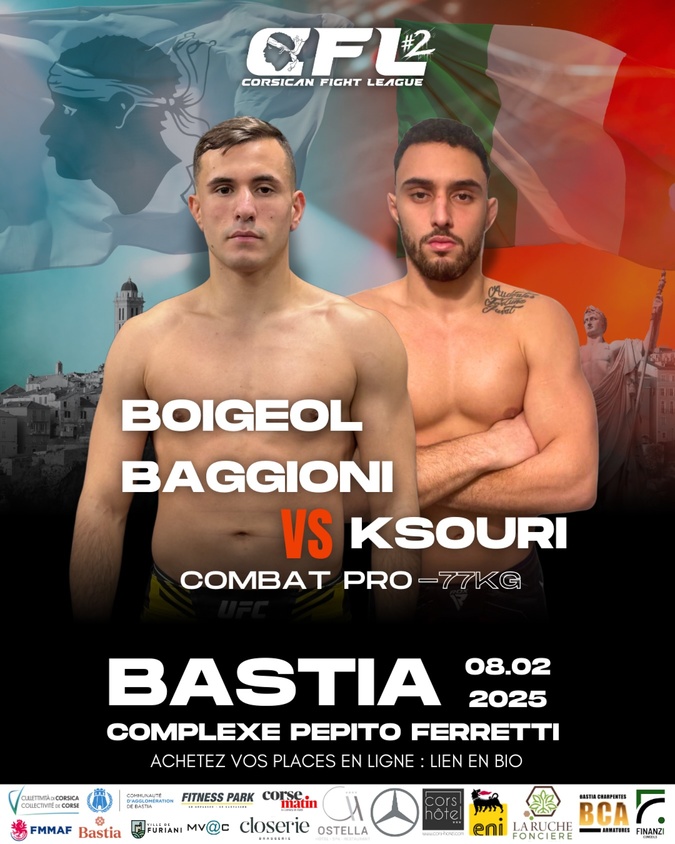 Un plateau de choix pour la 2e édition du Corsican Fight League à Bastia Un plateau de choix pour la 2e édition du Corsican Fight League à Bastia