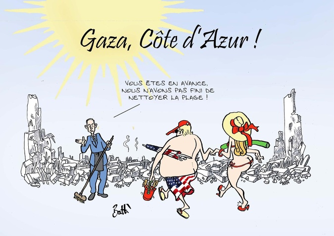 Le dessin de Battì : Gaza, Côte d'Azur Le dessin de Battì : Gaza, Côte d'Azur